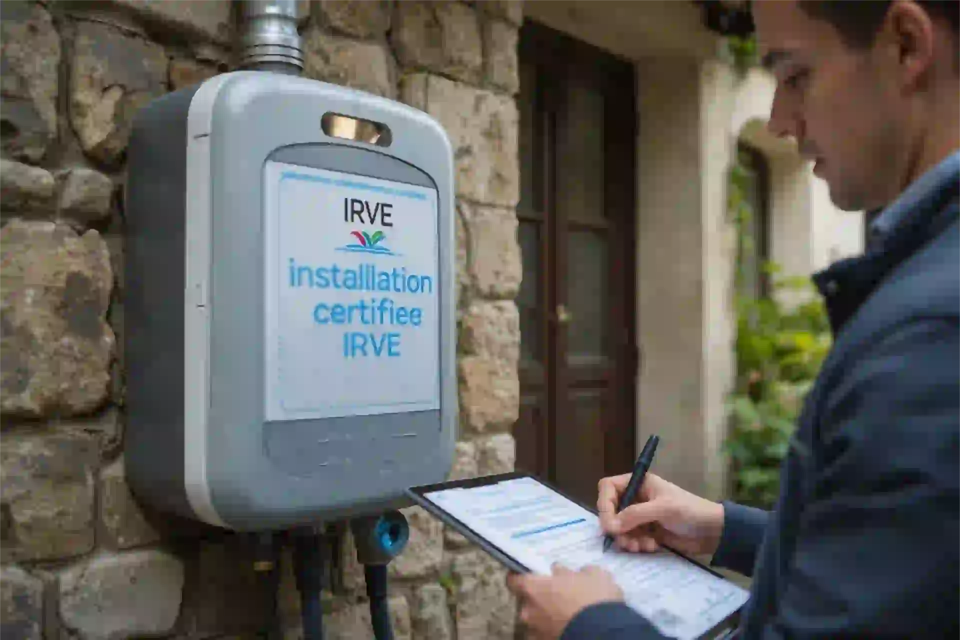 Installation borne de recharge à Saint-Gérand-Croixanvec