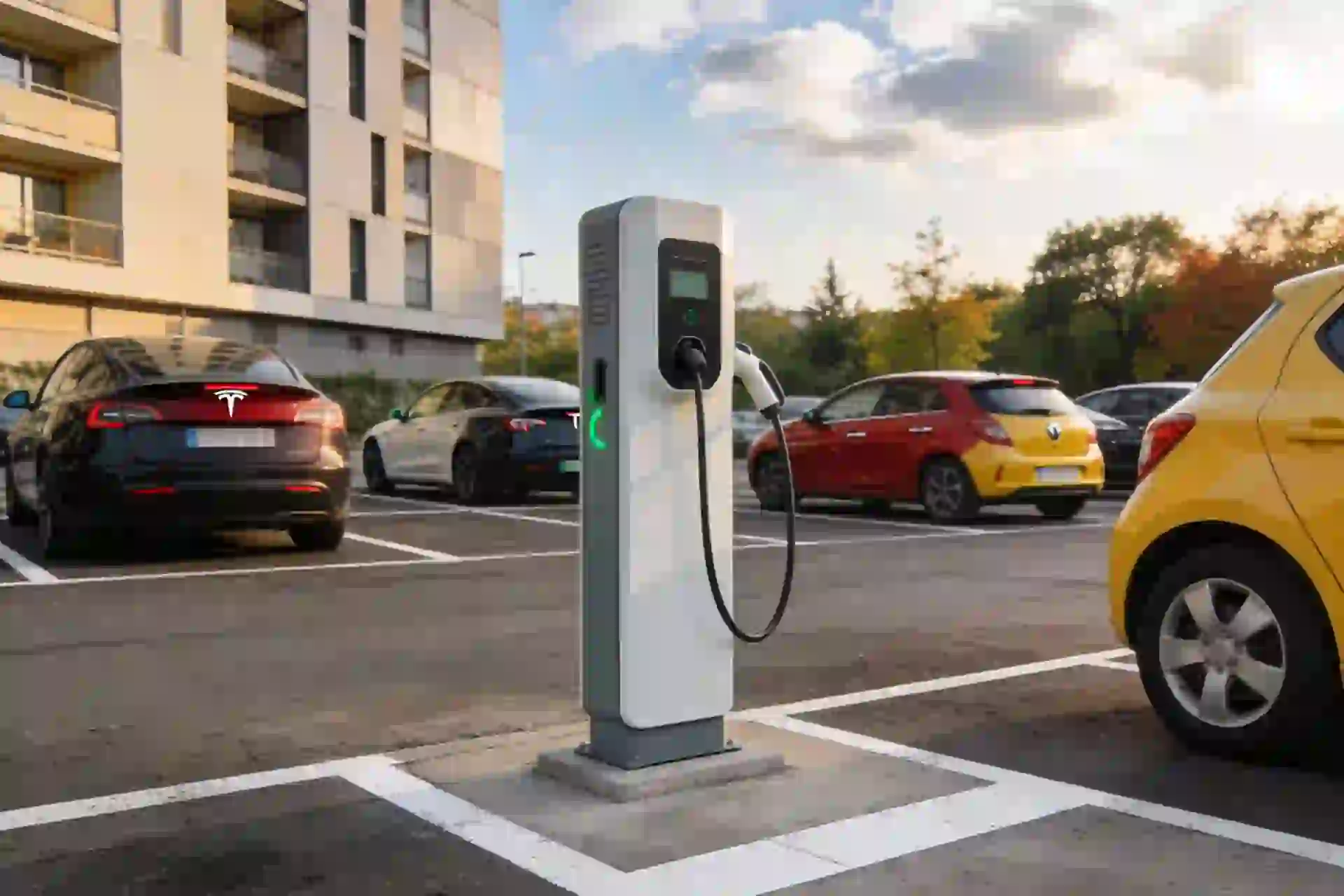 Installation borne de recharge à Villiers-en-Désœuvre